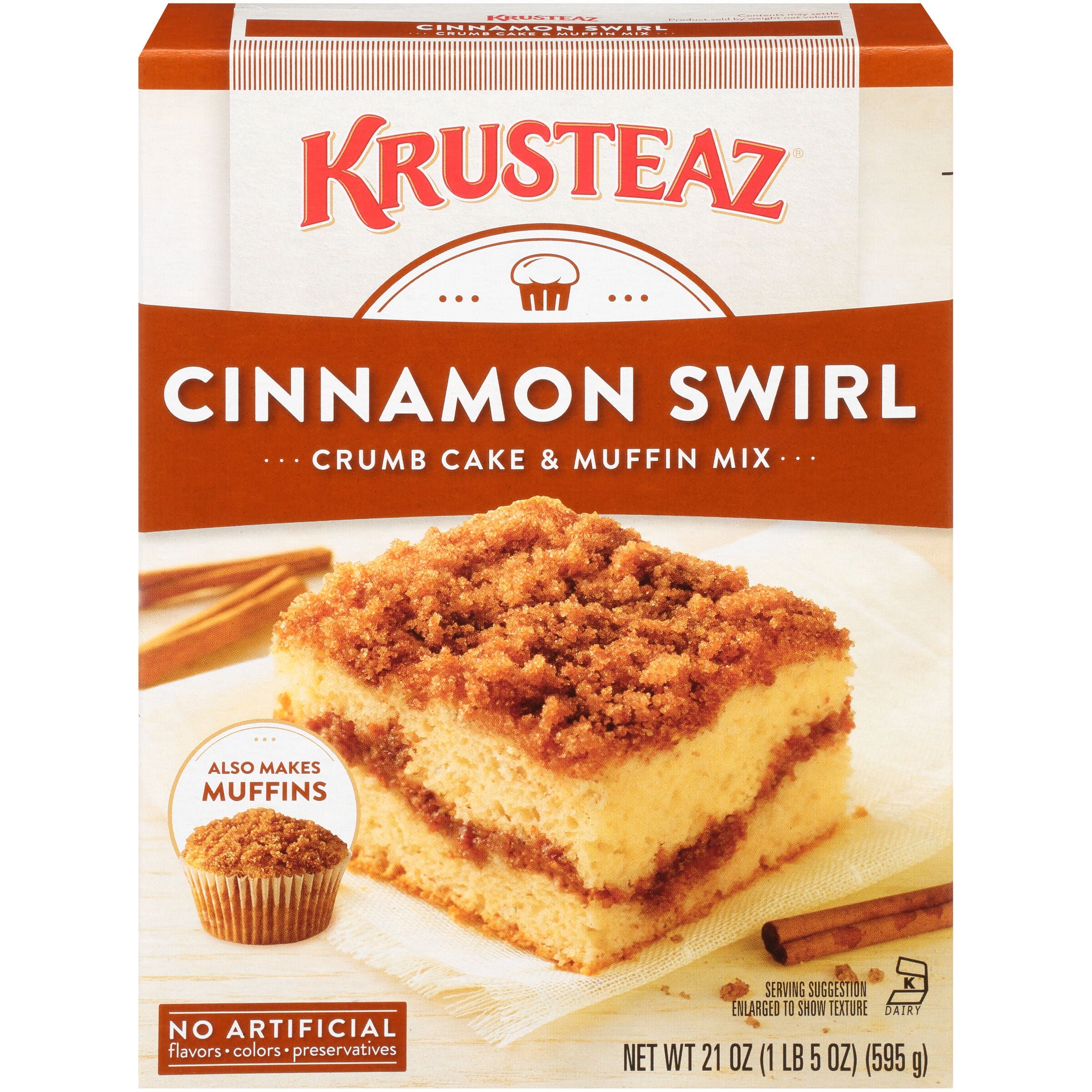 Krusteaz Cinnamon Swirl Crumb Cake & Muffin Mix 21 OZ. 