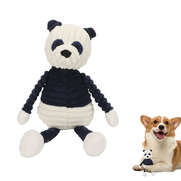 Dog Panda Plush Squeaky Toys Molar Teeth Cleaning Emotional Relief Pet Plush Chewing Toy,Plush Chew Toy,Fun Fetch Play with Squeaker for Small and Medium Dogs