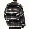 thumbnail image 6 of Yuanlong Mens Sweaters Oversized Fluffy Striped Long Sleeve Crewneck Knitwear Winter Streetwear Thermal Loose Sweater Top, 6 of 6