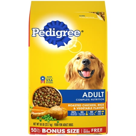 PEDIGREE Complete Nutrition Adult Dry Dog Food Roasted Chicken, Rice & Vegetable Flavor, 50 lb. (Best Food For Cattle)