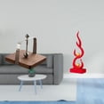 thumbnail image 2 of Servilletero moderno abstracto con forma de fuego, dispensador de pañuelos de resina con forma de llama, organizador con base de madera, escultura art, 2 of 8