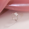 thumbnail image 4 of Silver Elegant Four-leaf Clover Simple Ring Women Silver, 4 of 4