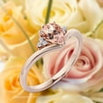 thumbnail image 3 of Gorgeous Minimalist 1.25 Carat Pear Cut Morganite And Diamond Moissanite Unique Engagement Ring, Affordable Wedding Ring in 925 Sterling Silver With 18k Rose Gold Plating Gift For Her Love, 3 of 3