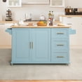 thumbnail image 3 of Naomi Home Eva Kitchen Cart-Color:Light Blue,Top Type:Butcher Block Wood, 3 of 10