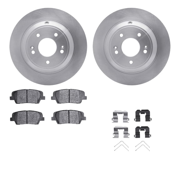 Dynamic Friction Company Rear Brake Rotors with 5000 Advanced Brake Pads includes Hardware 6512-21197