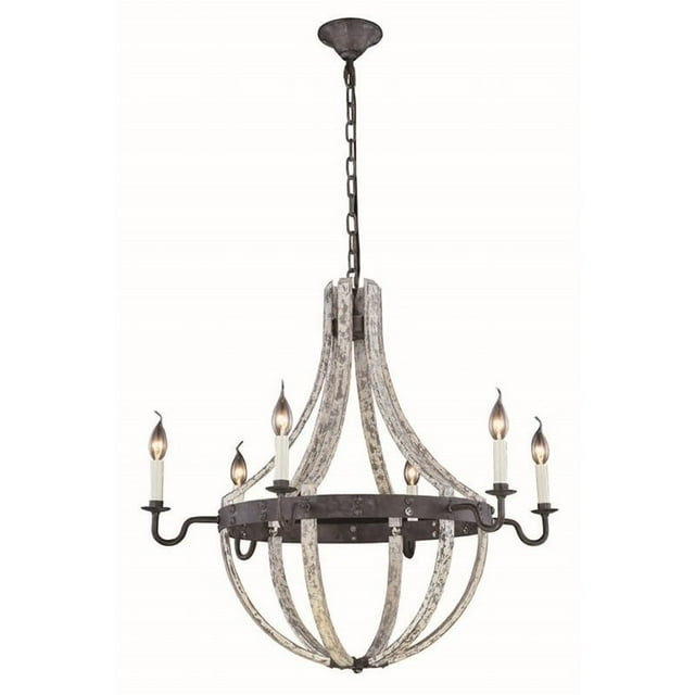 Elegant Lighting Woodland 31" 6 Light Chandelier