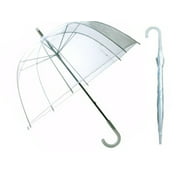 46" Adult Clear Bubble Dome Umbrella Plastic Auto Open Rain Rainstopper Arc