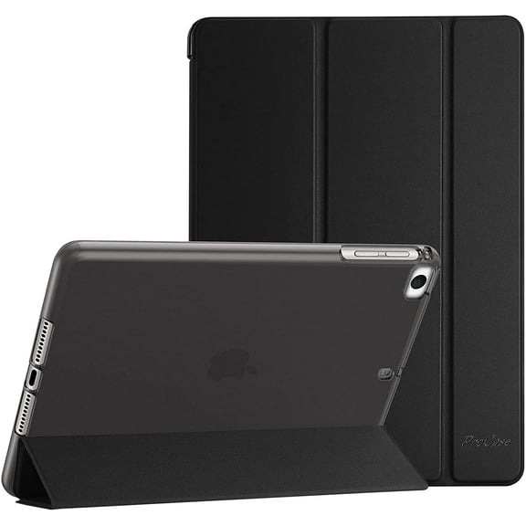 ProCase Slim Cover for iPad Mini 5 Generation 2019/ Mini 4 3 2 1 (Old Model) 7.9 inch, Slim Soft TPU Back Cover Trifold Stand Folio Smart Case for iPad Mini 5 4 3 2 1 -Black