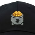 thumbnail image 2 of DALIX Lucky Pot Of Gold Hat Womens Embroidered Baseball Cap in Black, 2 of 6