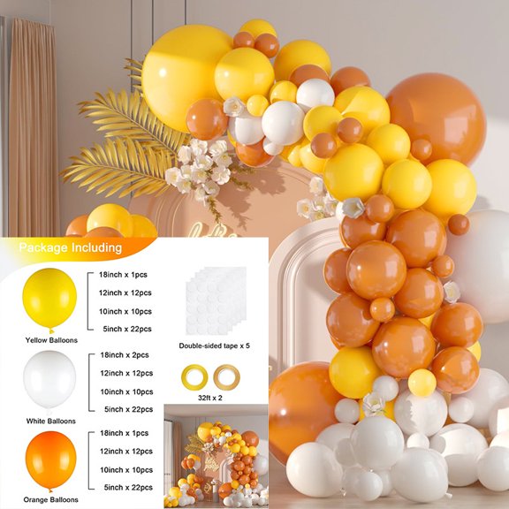 Orange Balloon Chain Package Birthday Party Graduation Decoration Arch Scene Atmosphere Layout