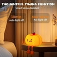 thumbnail image 2 of Pumpkin Night Light, Cute Halloween Decor, LED Squishy Light With Feet, Dimmable Light Up for Kids Sleep, Silicone Rechargeable Bedside Touch Lamp, Dorm Room Funny Lamp, 2 of 8