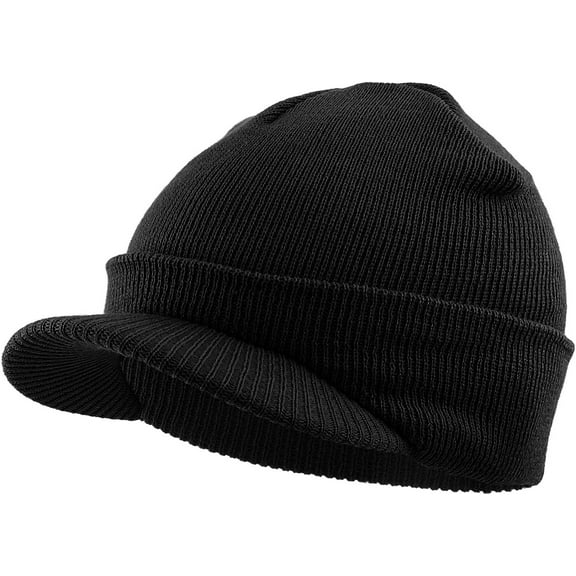 Visor Beanie Skully High Quality Made in USA Winter Hat