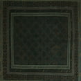 thumbnail image 1 of Ahgly Company Machine Washable Indoor Square Southwestern Turquoise Blue Country Area Rugs, 6' Square, 1 of 4