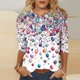 thumbnail image 1 of Karight Women Tops Loose Fit Three Quarter Sleeve V Neck Shirts Y2K Cute Bunny Blouses Dressy Spring Aesthetic Clothes, 1 of 5