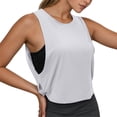 thumbnail image 2 of Lixiuxyad Women's Tank Top Camisole Women's Casual Sleeveless Yoga Tank Top Loose Fit Comfortable Summer Workout Vest For Daily Wear Outdoor Activities,White, 2 of 5
