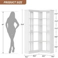 thumbnail image 2 of Librero de Esquina de 72.8", Estantería de Estilo Campestre, Librero Alto en Forma de L con 5 Niveles, Estante de Exhibición para Sala y Dormitorio, 2 of 8
