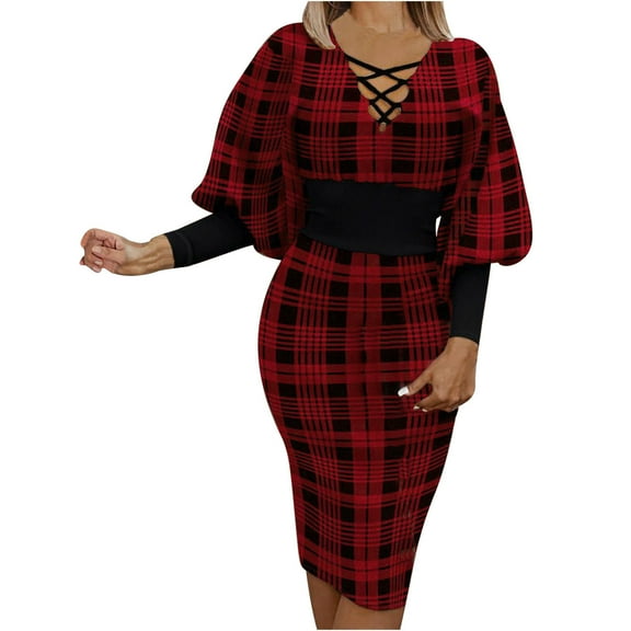 Leesechin Womens Dresses Long Sleeve Summer Floral Printed V-Neck Waist Dresses