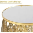 thumbnail image 5 of Homebeez End Tables Set of 2, Gold Nesting Side Coffee Table Decorative Round Nightstands (Stainless Steel Top), 5 of 8
