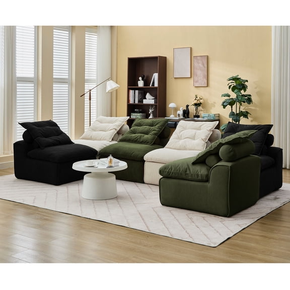 Soft Corduroy 6 - Seat Sofa | Space - Saving, Cozy Feeling | Reading Nook