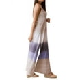 thumbnail image 3 of TWZH Women Colorblock Contrast Sling V Neck Side Split Maxi Dress, 3 of 4