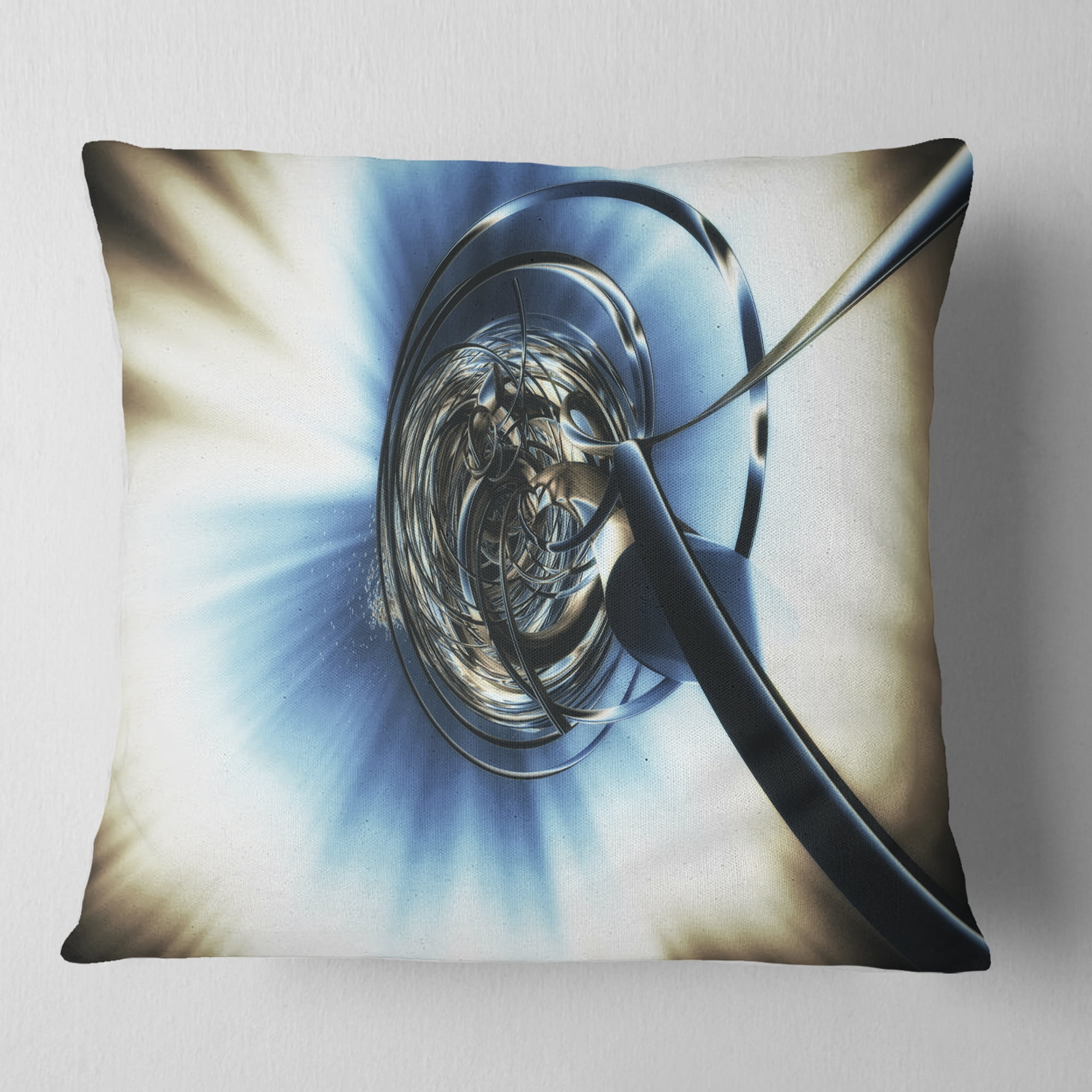 Designart Fractal 3D Tangle in Middle - Contemporary Throw Pillow - 16x16
