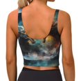thumbnail image 3 of Lsque White And Red Sketch Dragon Printed Women'S Sports Bra, Compression, Moisture Wicking, High-Impact Sports Bra For Women,Supportive sports bra-Large, 3 of 9