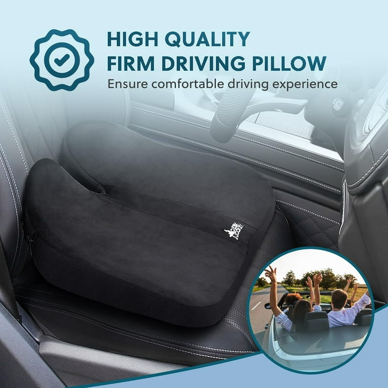 Desk Jockey Car Seat Memory Foam Wedge Tailbone Cushion Elevate Height and Comfort While Driving with Premium Therapeutic Grade Firm Automobile Wedge Pad Pillow for Car Truckers and Vehicle Use Walma...