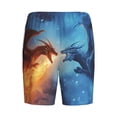 thumbnail image 2 of Lsque Red And Blue Fire Dragon A Mens Sleep Pajama Shorts,Short Pajama Pants, Cotton Ultra-Soft Knit-3X-Large, 2 of 9