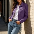 thumbnail image 5 of Gytharion Women's Faux Suede Shirt Jackets Button Front Turn Down Collar Jackets Long Sleeve Solid Color Casual Jackets with Pockets, 5 of 8