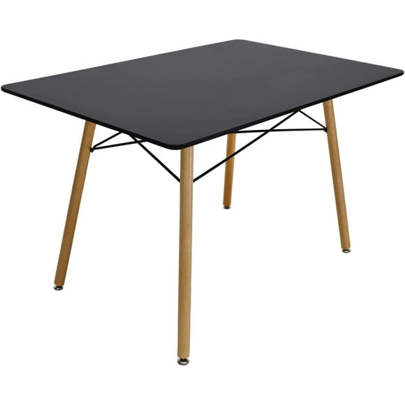 Mesa Estilo Eames Comedor Negro Rectangular MUNDO IN Hogar