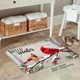 thumbnail image 2 of SPXUBZ Non Slip Flannel Floor Mat Hello Winter Cardinal Birds Snow Branch Design for Bathroom Kitchen Bedroom Decor 16x24 inch, 2 of 5