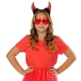 thumbnail image 6 of FUNCREDIBLE Devil Horns Headband Glasses Set | Glitter Devil Ears Headband with Heart Shaped Devil Glasses, 6 of 8