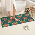 thumbnail image 4 of Pioneer Flower Floral Print Pattern Bathroom Rugs Mat, Non Slip Microfiber Bathroom Rug with Rubber Backing, Soft Mats for Bathroom Floor Tub Shower, 24"x60", 4 of 5