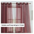 thumbnail image 3 of saney 2 Piece Semi Sheer Voile Window Curtain Drapes Grommet Panels for Bedroom, Living Room & (54 W x 72 L, Burgundy), 3 of 9