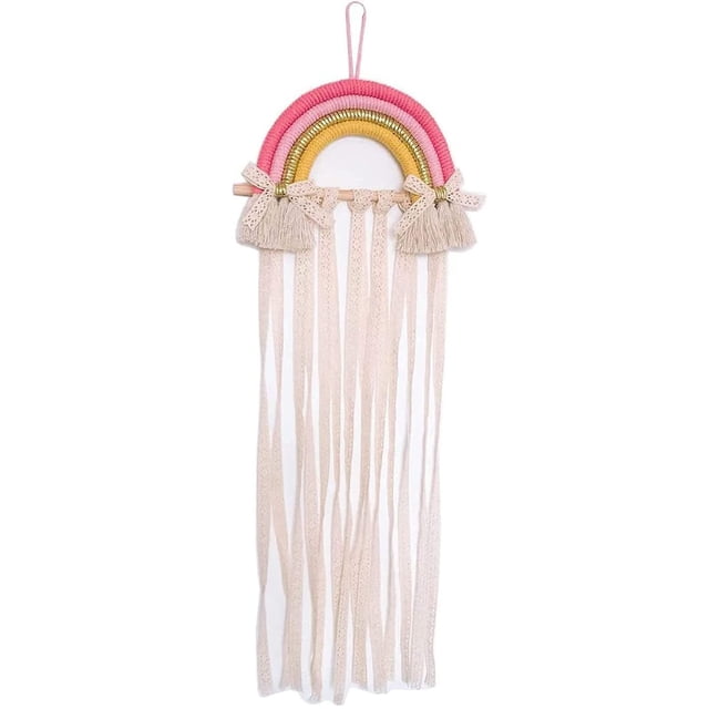 Soporte para pinzas para el cabello, almacenamiento de lazos de arcoíris, almacenamiento de accesorios para el cabello, decoración de pared, dormitorio de niñas, sala de estar