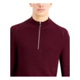 thumbnail image 3 of INC Mens Burgundy Turtle Neck Quarter-Zip Pullover Sweater S, 3 of 3