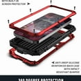 thumbnail image 6 of Dteck iPhone 13 Pro Max 5G Metal case with Kickstand Screen Protector Case Sturdy Military Armor Durable Full Body Heavy Duty Shockproof Drop Tested Outdoor Case for iPhone 13 Pro Max (Red), 6 of 8