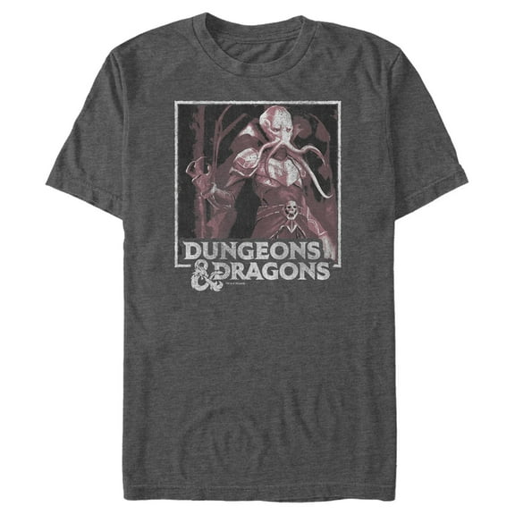 Men's Dungeons & Dragons Retro Mind Flayer Graphic Tee Charcoal Heather X Large