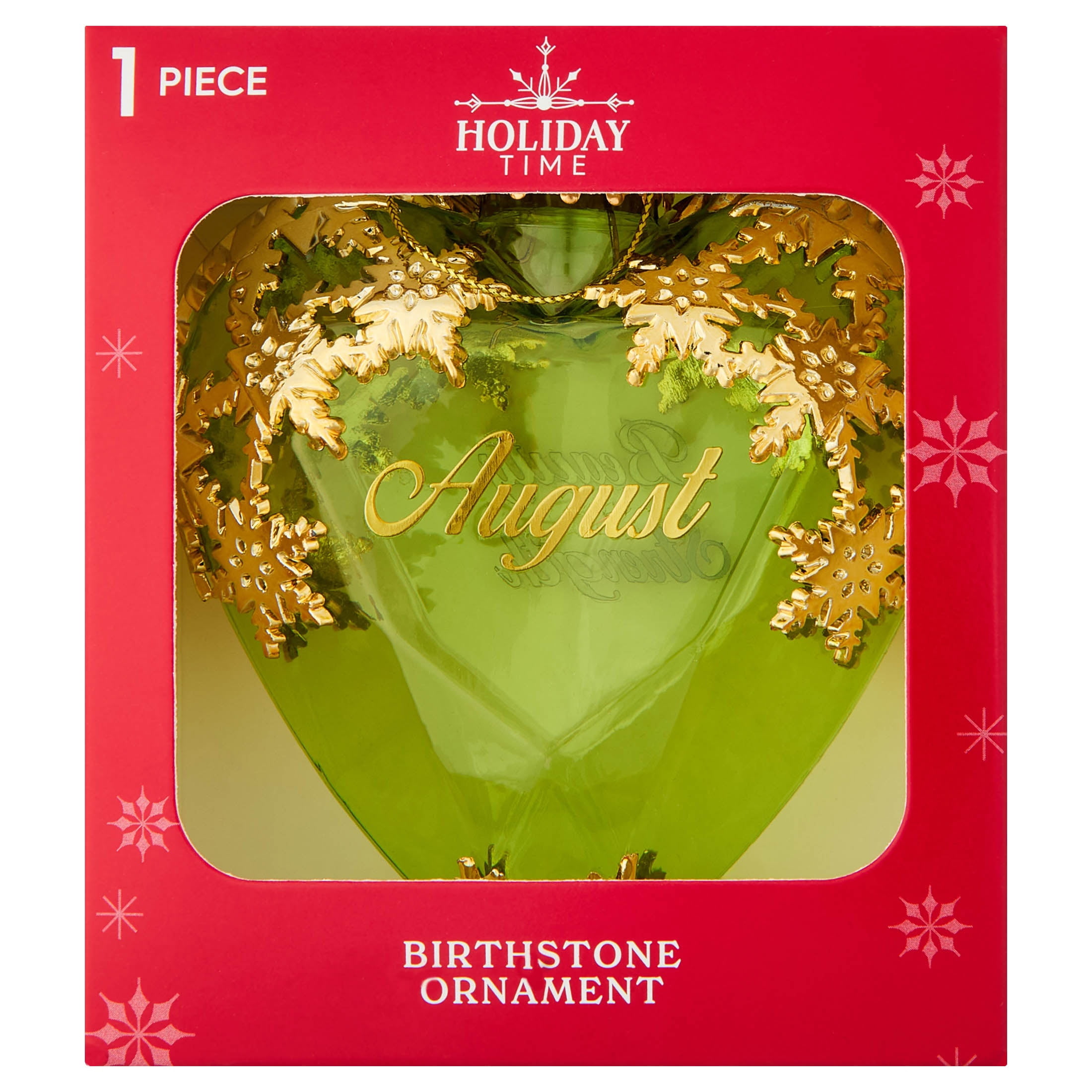 Lime Green August Birthstone Christmas Ornament, 4.3", by Holiday Time