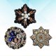 thumbnail image 2 of 3pcs Delicate Chain Circle Hexagon Bead Sewing Patch Polygon Stitch Paste Decor for Woman Girl (Chain Circle, Polygonal Snowflake and Black Bead Hexag, 2 of 3