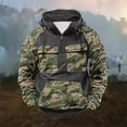 thumbnail image 2 of KeShDi T Shirts for Man Long Sleeve Men's Cargo Camouflage Print Multiple Pockets Sports Ditness Training Raglan Long Sleeved Hooded Dark Gray M, 2 of 3