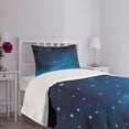 thumbnail image 5 of Ambesonne Sky Quilted Bedspread Set 2 Pcs, Night Time with Moon Star, Twin Size, Blue Dark Blue, 5 of 6