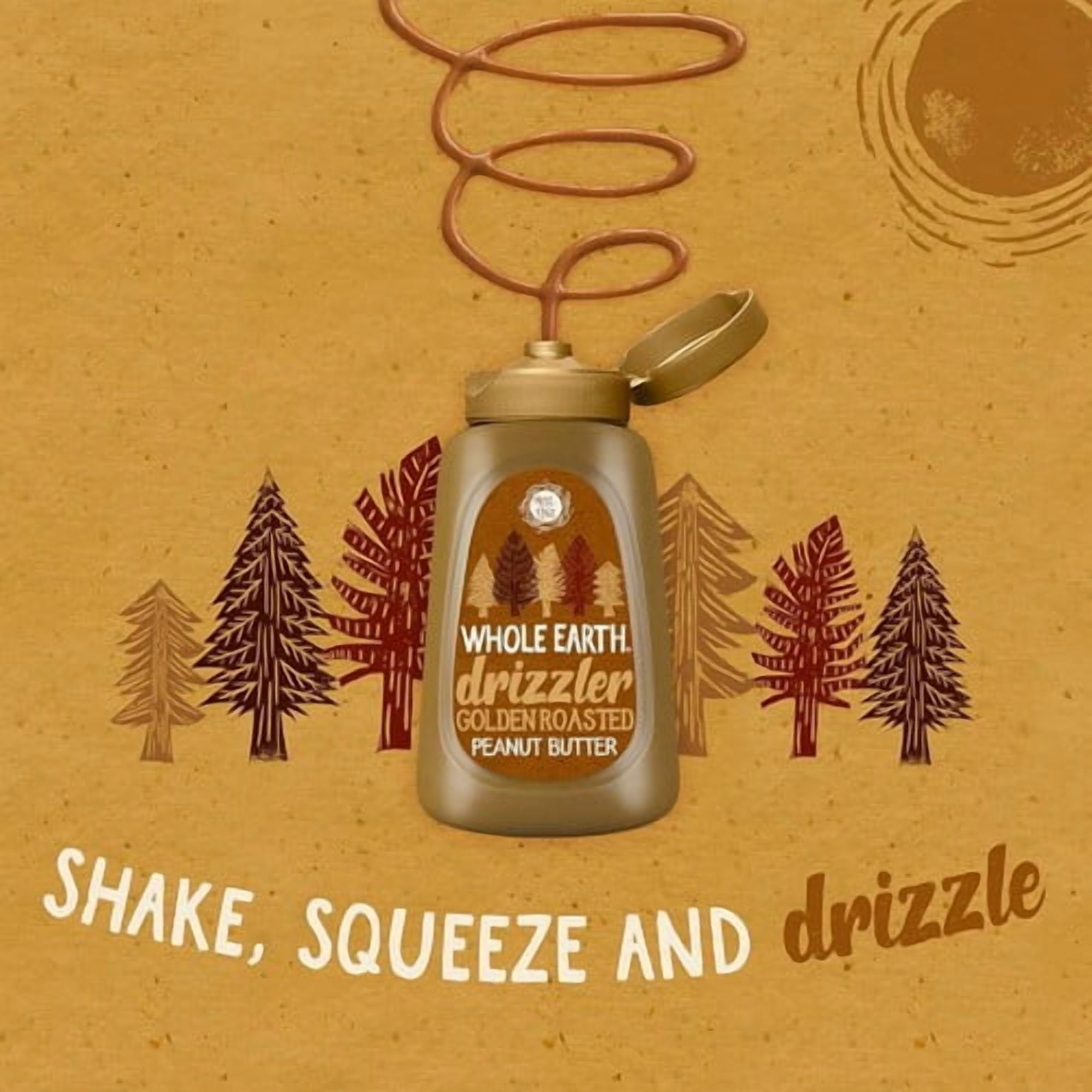 Whole Earth Drizzler Golden Roasted Peanut Butter 320g, British Import (Pack of 3)
