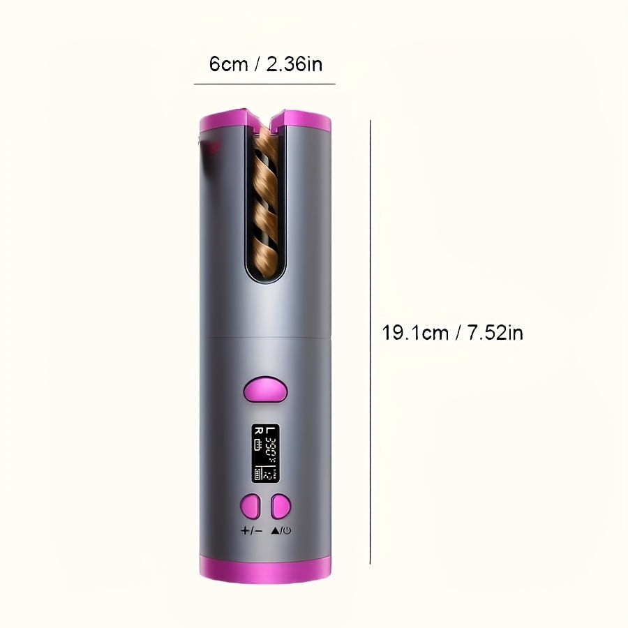 YIYUN Auto Hair Curler with USB Fast Charging – Ceramic, 5 Heat Levels, Tangle-Free, Ideal for Effortless Styling & Events.