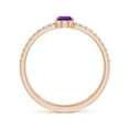 thumbnail image 2 of ANGARA Natural Pear Amethyst Parallel Split Shank Ring with Accents in 14K Rose Gold for Women (Size-6x4mm) | February Birthstone, Anniversary, Jewelry Gift for Women | Natural Amethyst Ring, 2 of 9