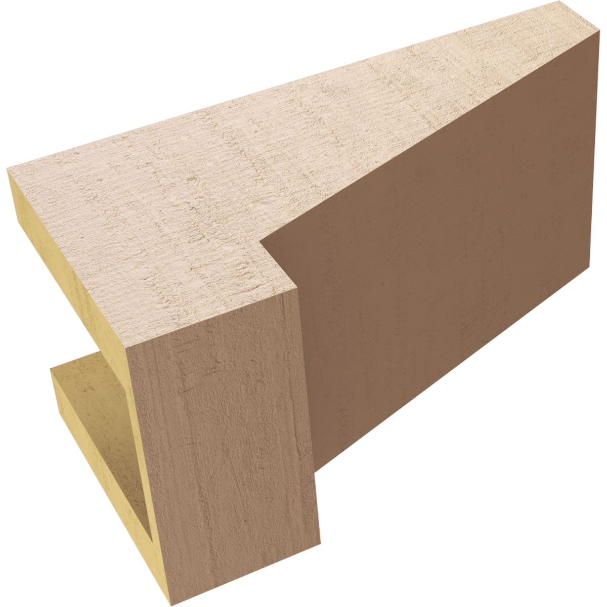5"W x 10"D x 5"H Wide Clemmons Rough Cedar Woodgrain TimberThane Corbel, Primed Tan