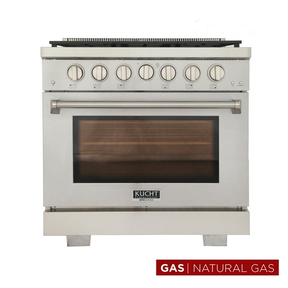 Professional 36-in Natural Gas Range in Stainless Steel with True Simmer Burners
