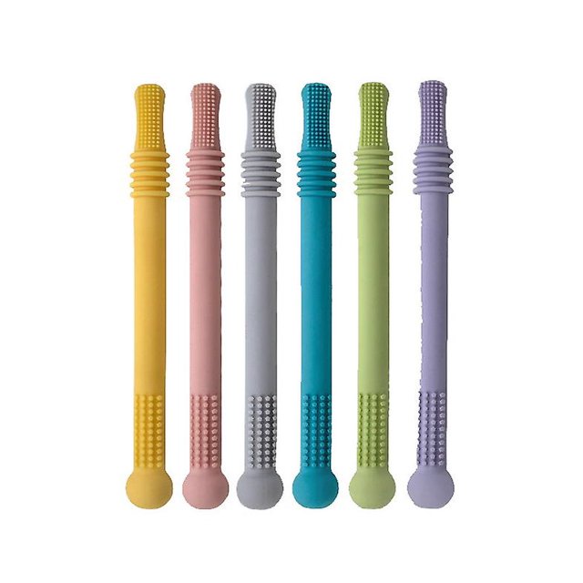 Mordedor de silicona ShuxiuWang para bebé 6 uds dientes huecos