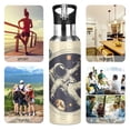 thumbnail image 7 of Yayeee 33oz Insulated Water Bottle Double Wall Stainless Steel with Flip Straw Lid, Astronaut Floating, 7 of 7