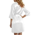 thumbnail image 4 of HNMKIU Women's Silk Robe for Women Strapless Nightgown and Robe Set Sexy Sleepwear for Home White,S, 4 of 8